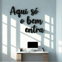 Frase de Parede Lettering - Aqui Só o Bem Entra - TL360 Store