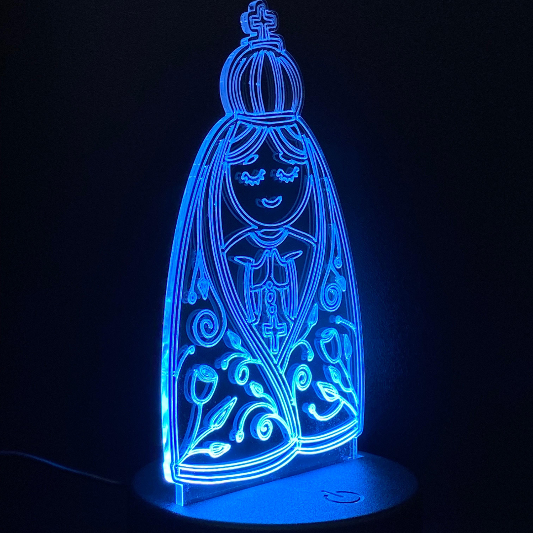 Luminária - Base com Led e Acrílico - Nossa Senhora Aparecida - TL360 Store