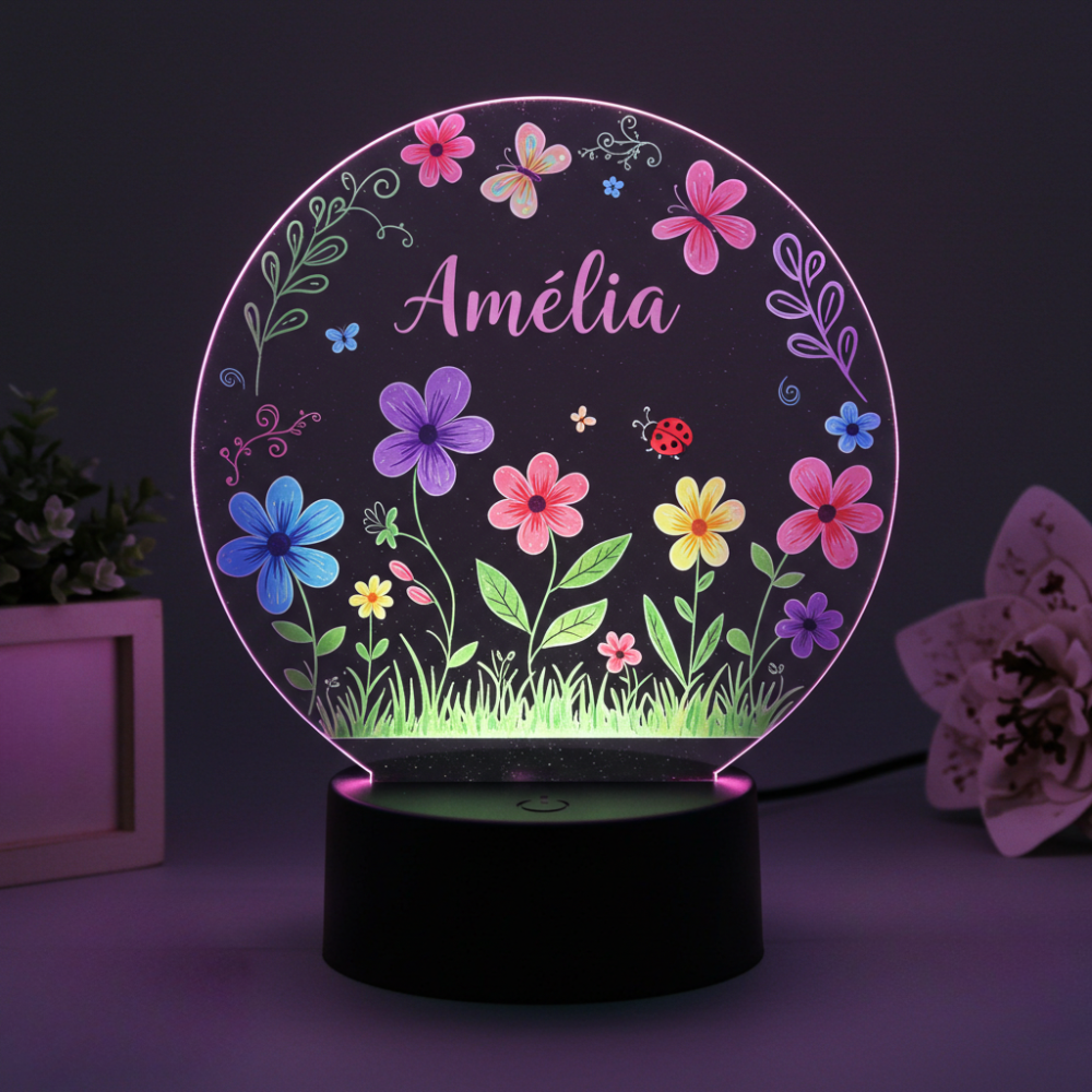Luminária - Base com Led e Acrílico - Colorida Personalizada - TL360 Store