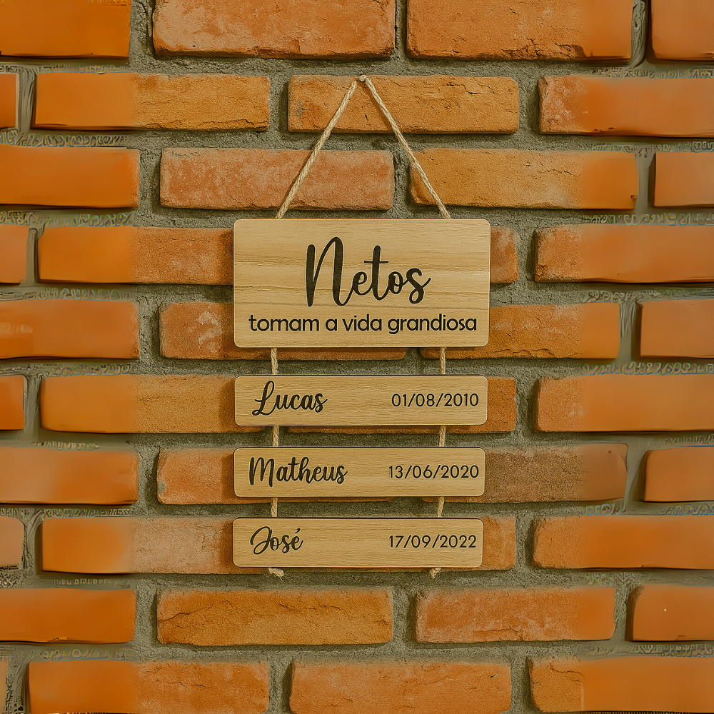 Placa Decorativa - Netos Tornam a Vida Grandiosa - TL360 Store