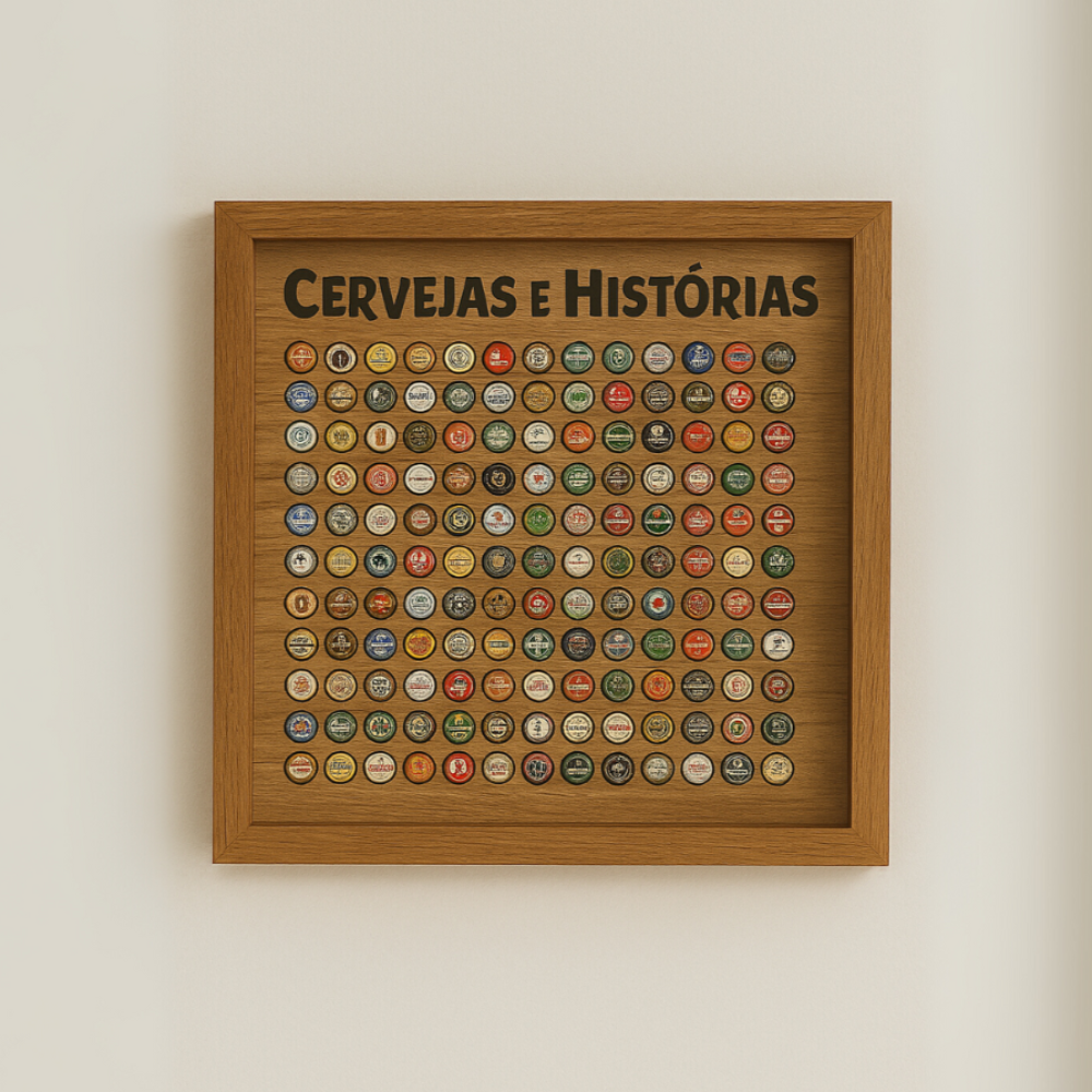 Quadro Para Tampinhas Cerveja e Histórias - TL360 Store