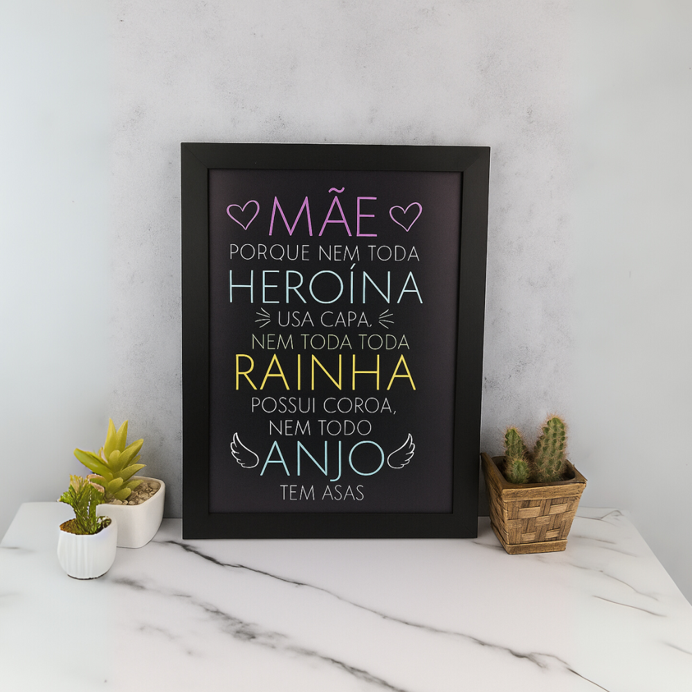 Quadro com Moldura Mensagem Especial Personalizada Para Mães - Presente Especial Dia das Mães - TL360 Store