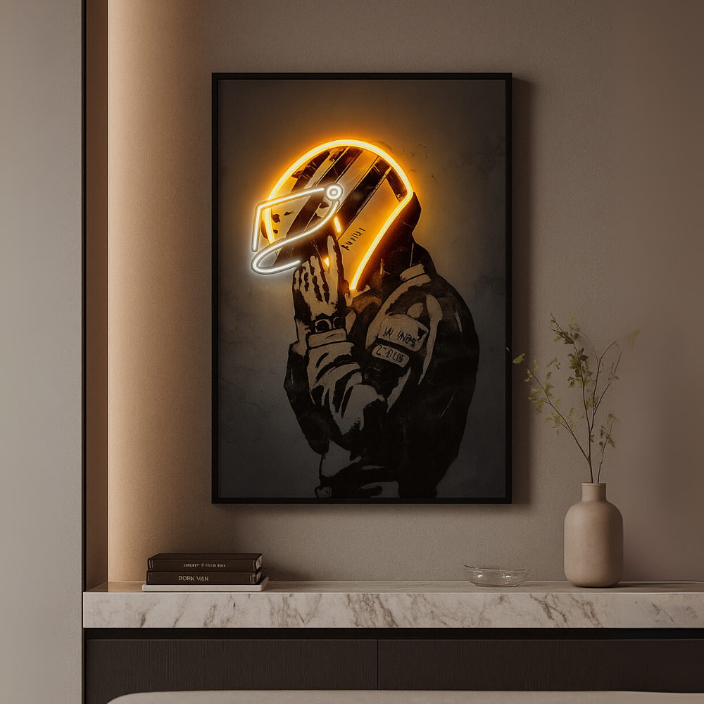 Quadro com Neon Led - Piloto Ayrton Senna do Brasil - TL360 Store