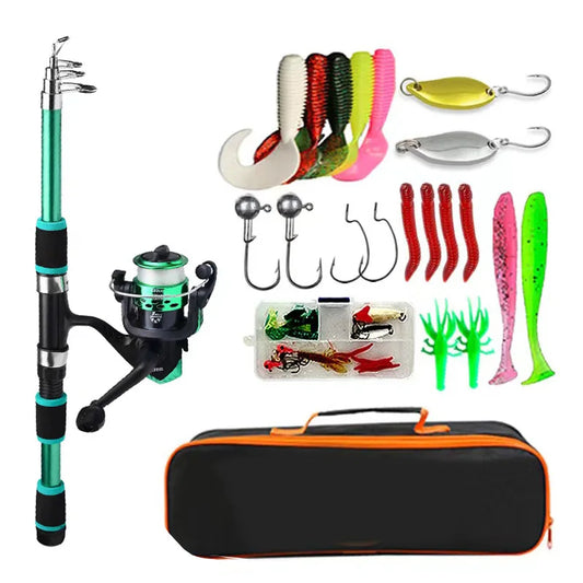 Kit Completo de Pesca Para Iniciantes - Com Molinete e Vara Telescópica - TL360